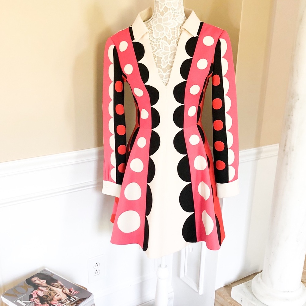 red valentino scalloped dress Vintage Red Valentino burgundy midi dress